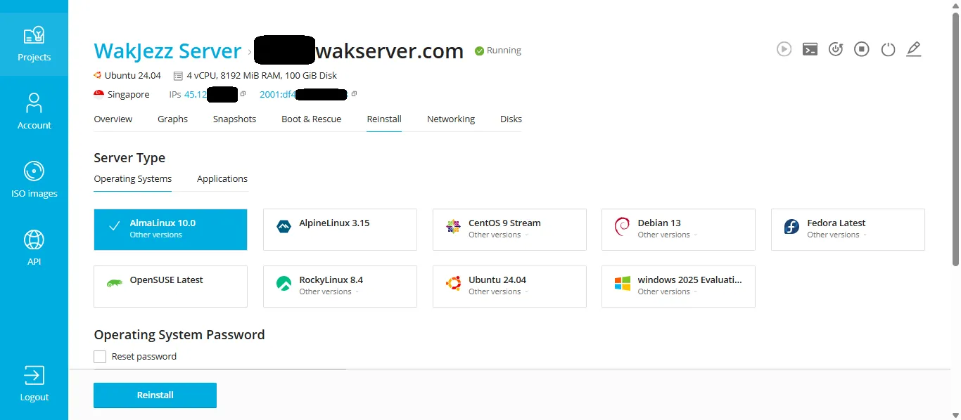 Choose project server